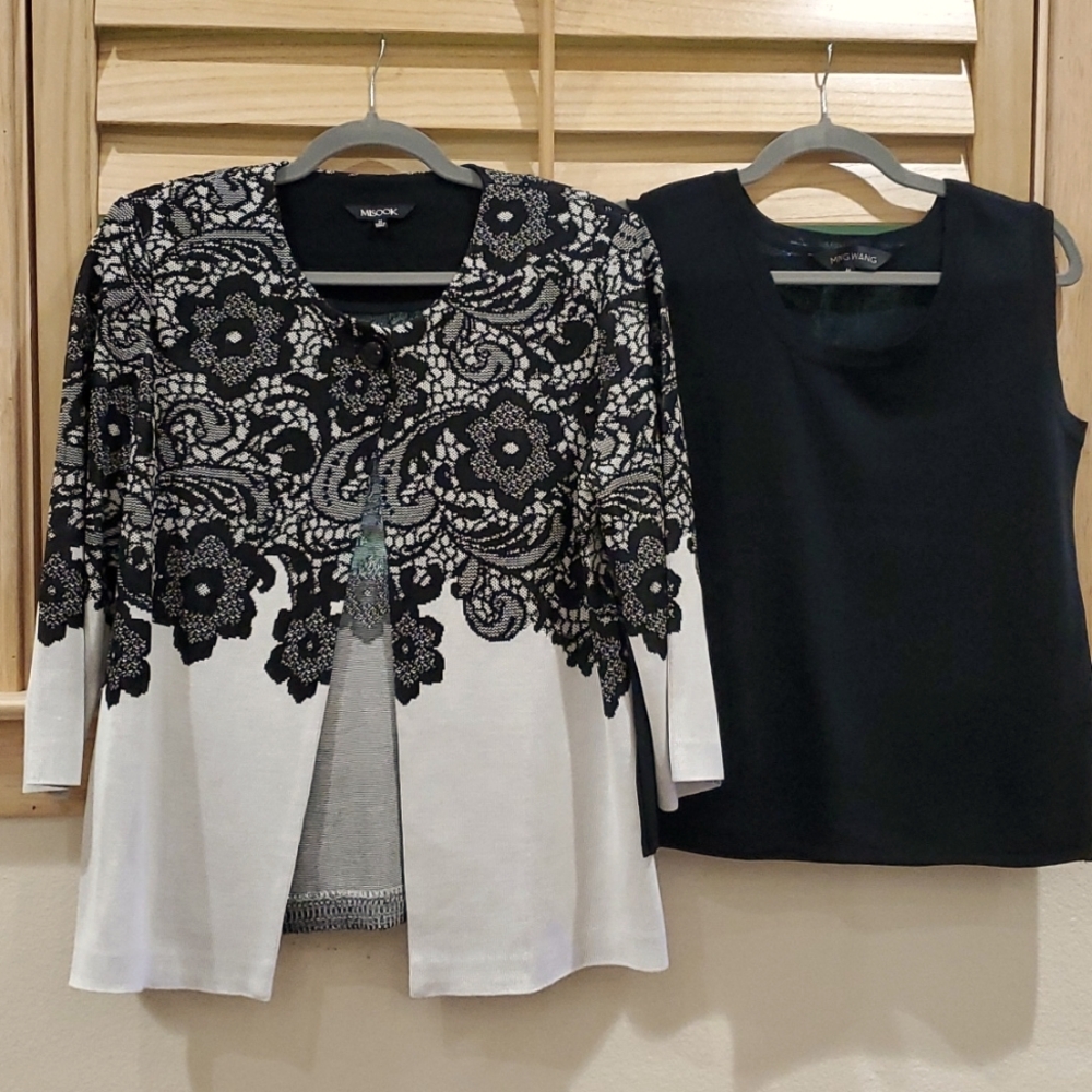 Misook jacket and Ming Wang top